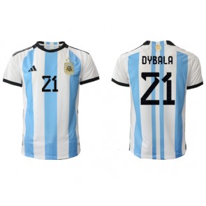 Argentyna Paulo Dybala #21 Koszulka Podstawowych MŚ 2022 Krótki Rękaw
